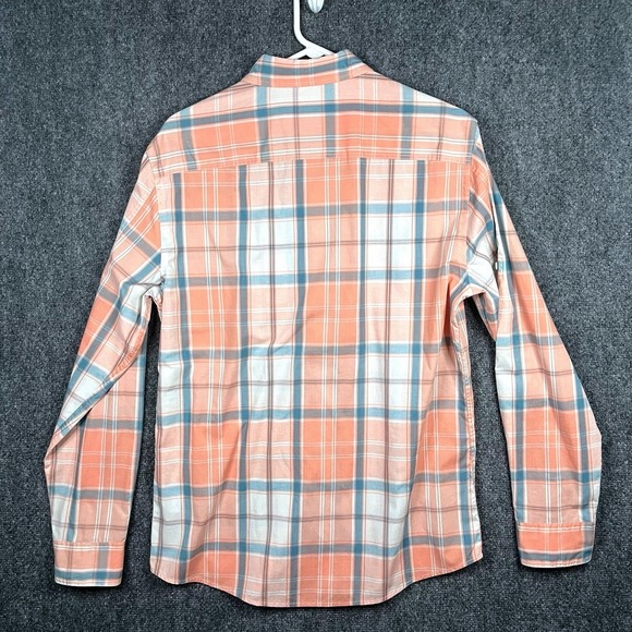 Urban Pipeline Shirt Mens 2XL XXL Max Flex Button Up Orange Plaid Long Sleeve - Picture 5 of 7